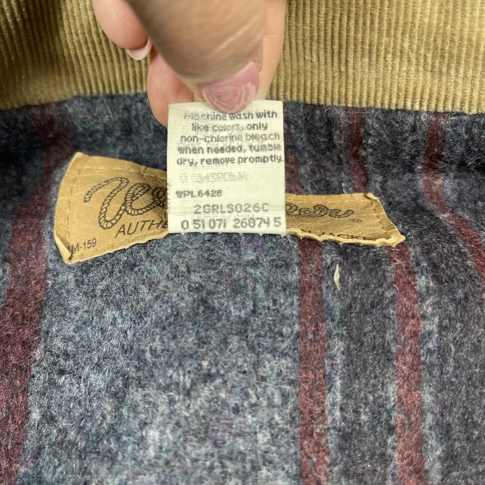 Vintage Wrangler Western Blanket Lined Denim Jacket Men Size 44 Made in USA 80s